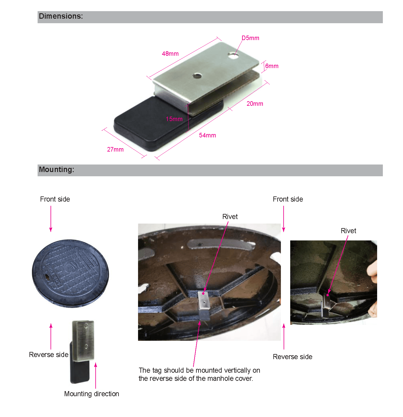 Manhole Cover RFID Tag RUG-011