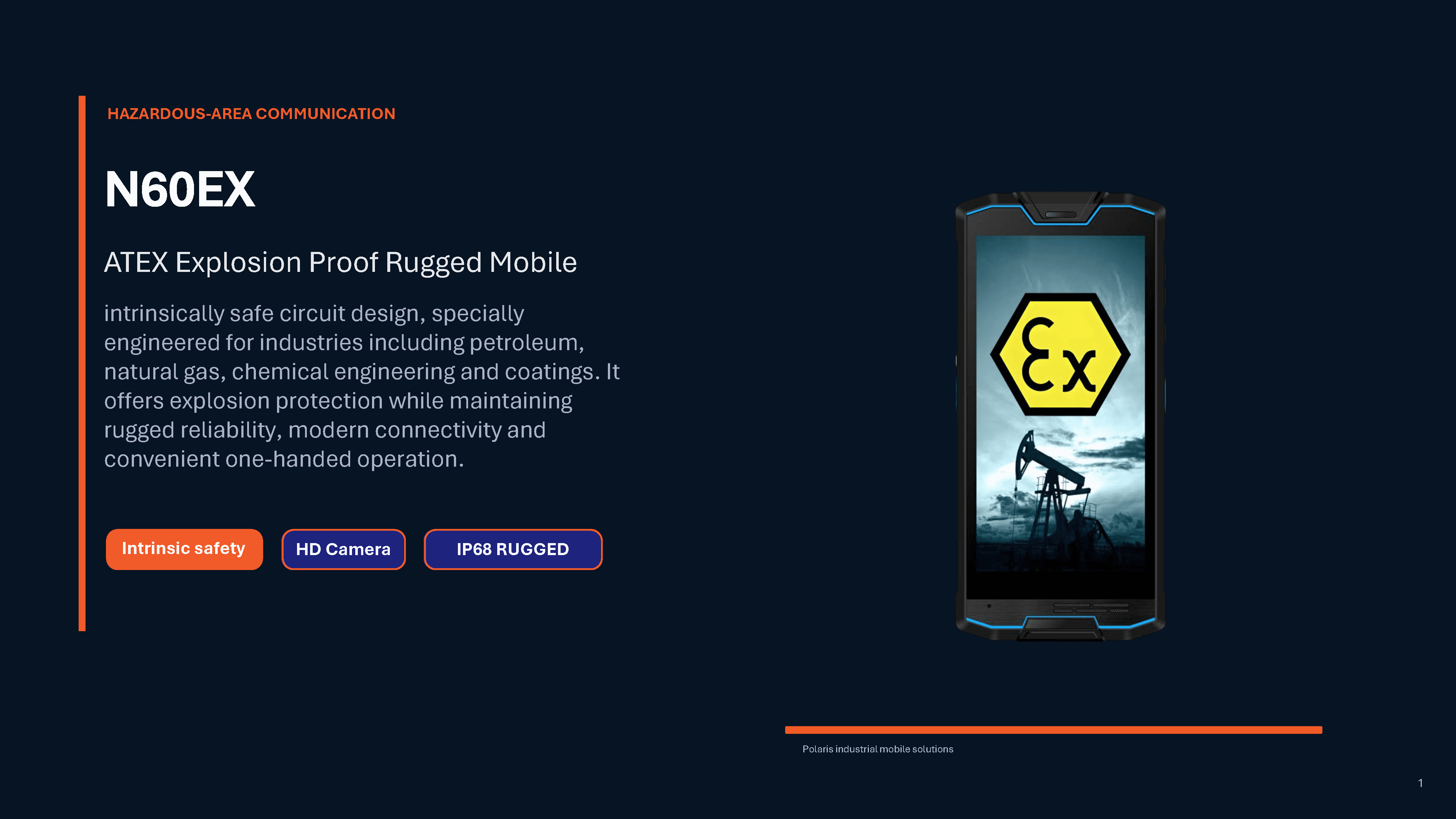 Polaris Secures Order for ATEX-Certified Mobile Phones for Saudi Aramco Construction Sites 2 Polaris N60EX ISAFE MOBILE 页面 2